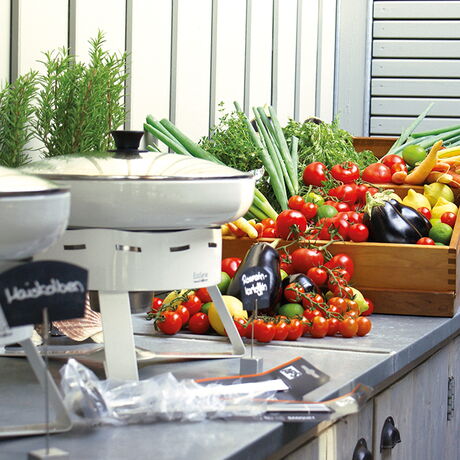 Gemüsebuffet am Strand