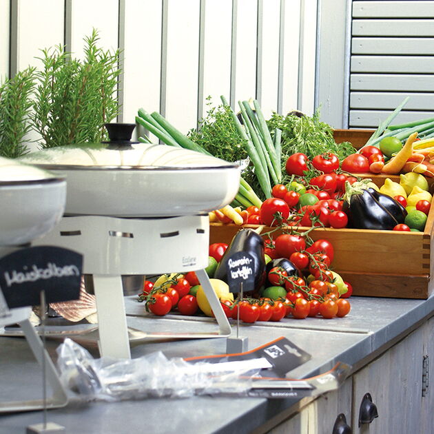 Gemüsebuffet am Strand